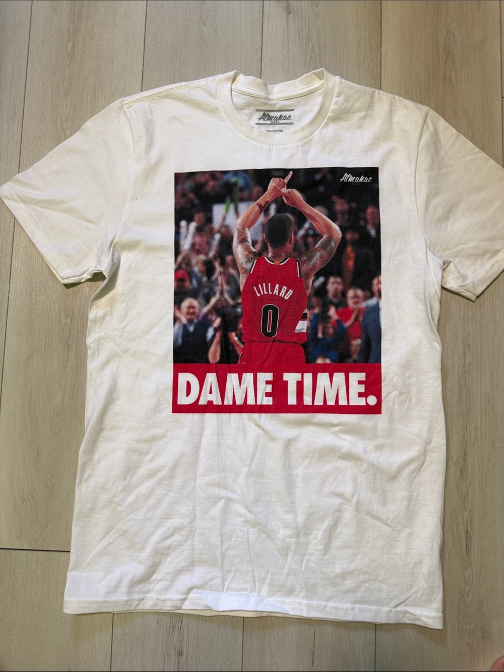 Men’s Dame Time White Graphic Tee - Lillard Print size L